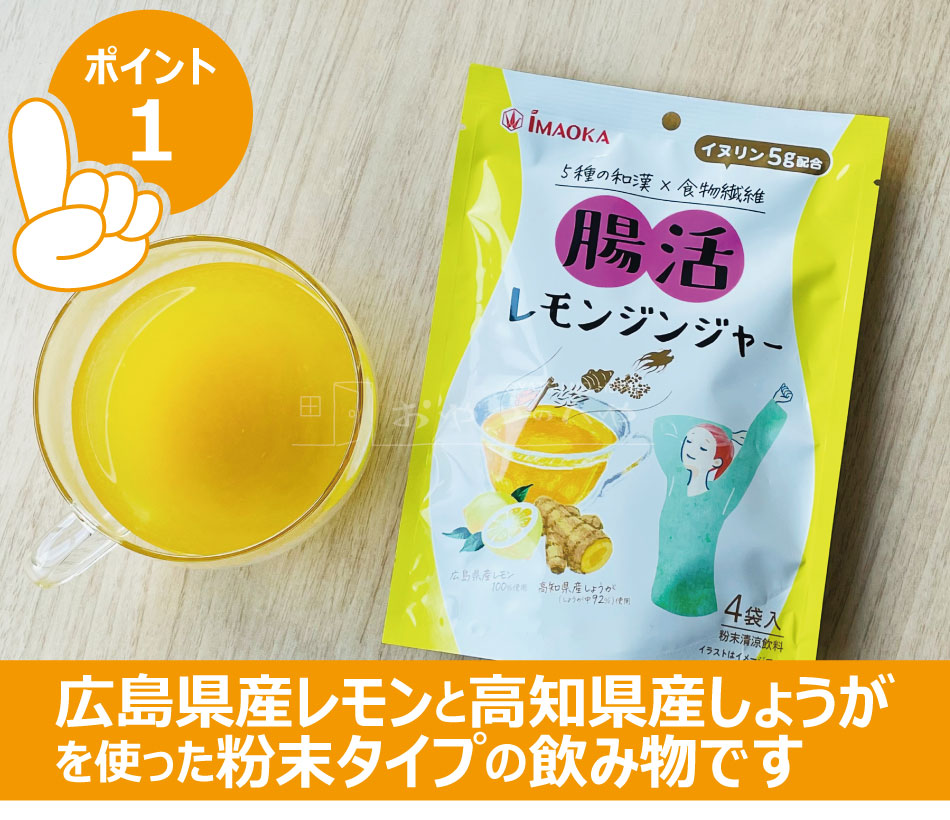 腸活 レモンジンジャー 60g（15g×4）×4袋 粉末清涼飲料 メール便