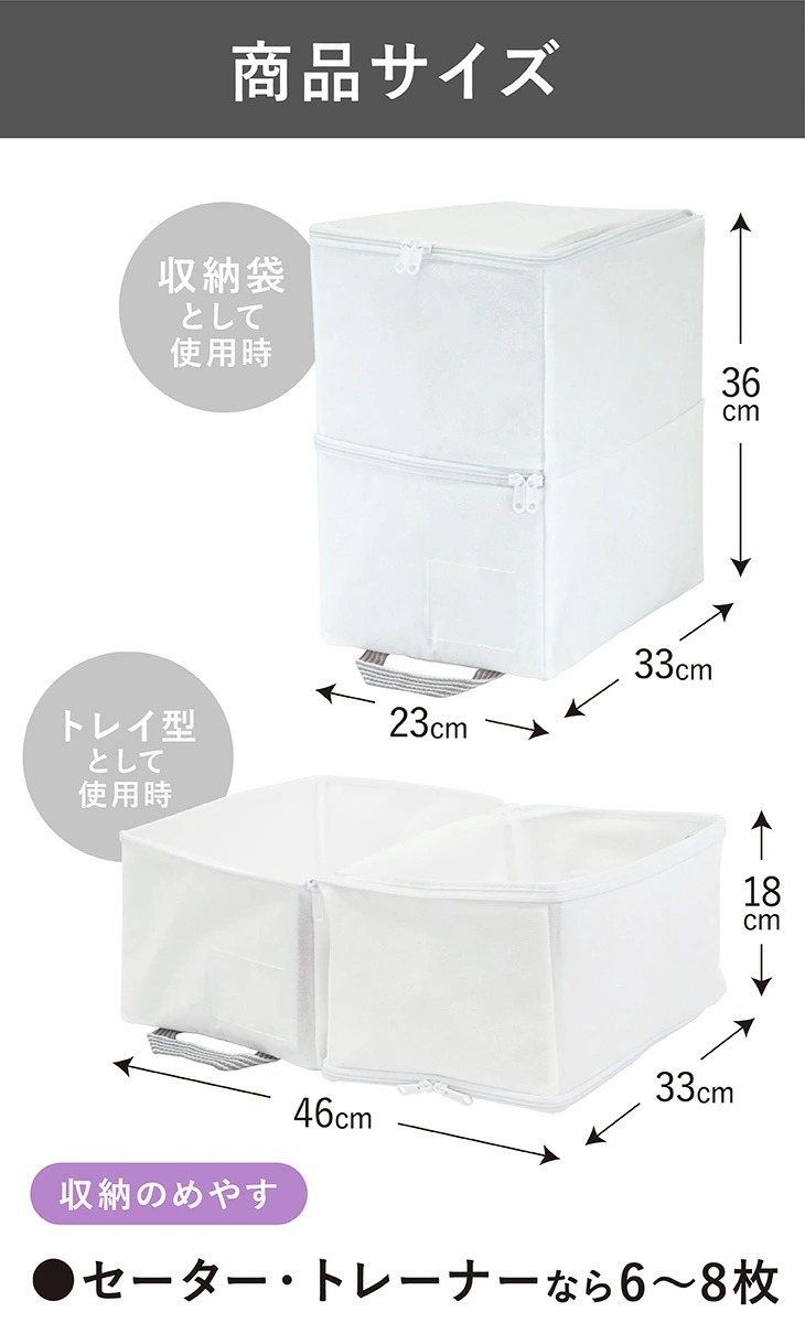 商品サイズと収納めやす