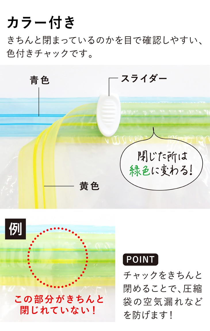 カラー付きチャック