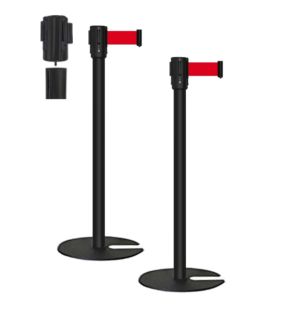 ベルトパーテーション L5-51C ブラックポール 赤 ベルト 赤色 ポール