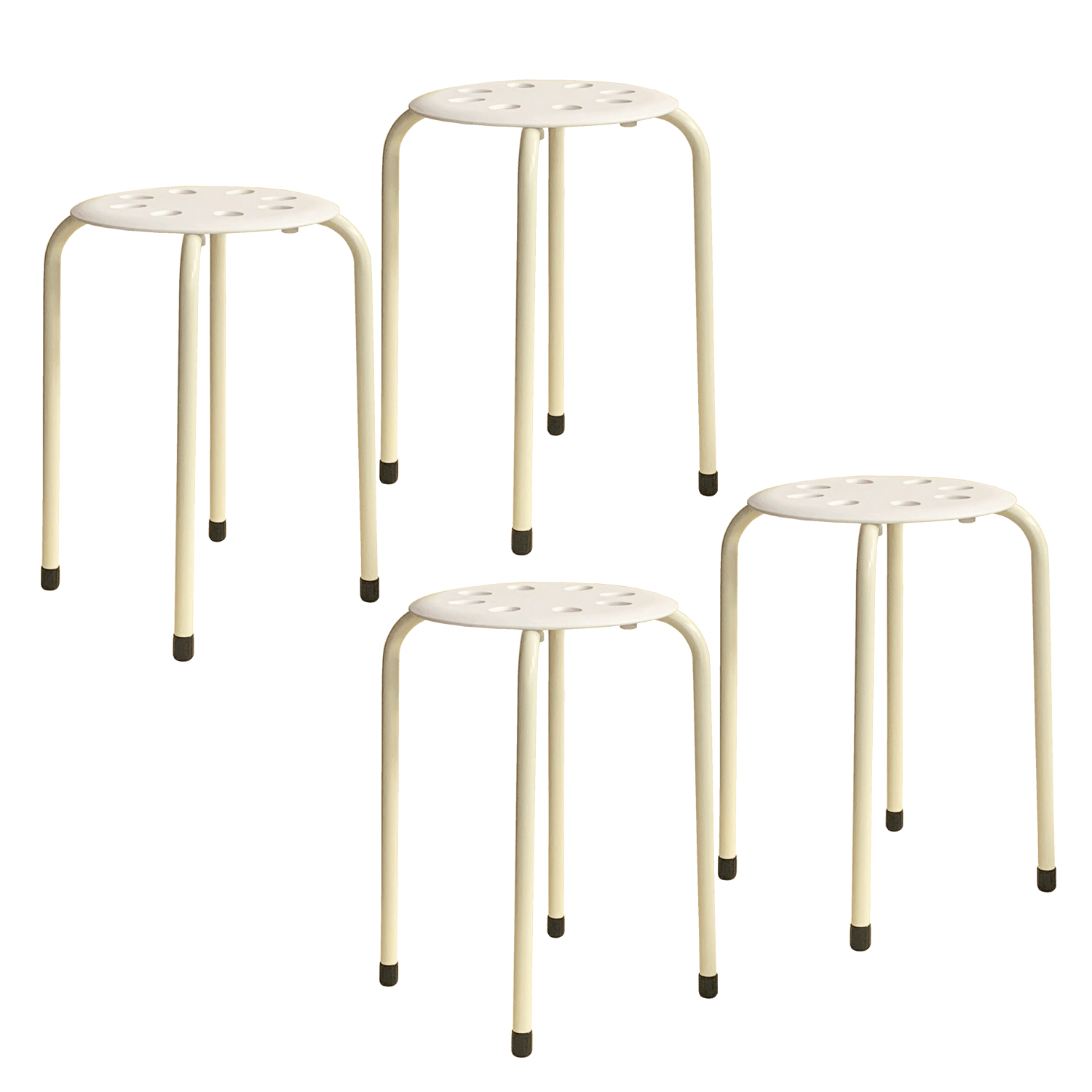 4脚セット 穴あきスタッキングスツール 軽量 スチール脚 積み重ね収納