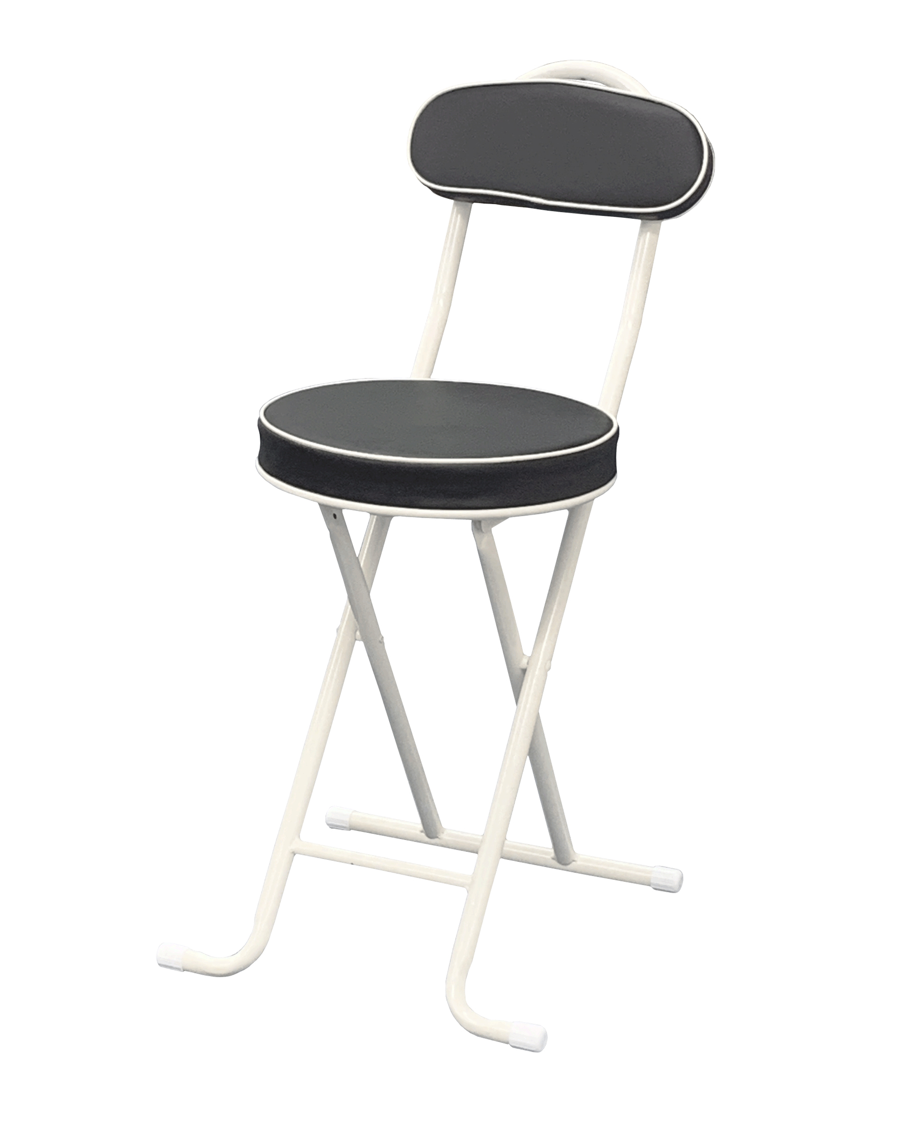 折りたたみクッションチェア YSF-7316B ブラック 背もたれ付き