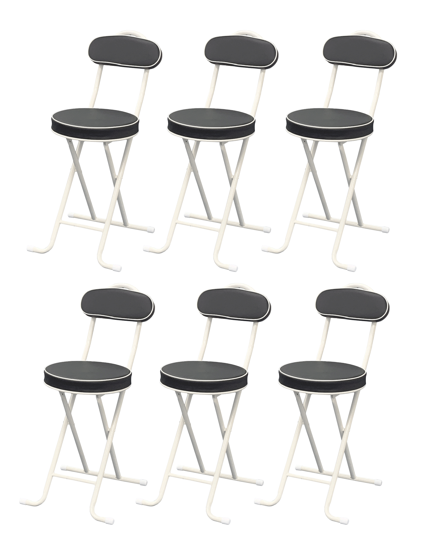 折りたたみクッションチェア YSF-7316B ブラック 背もたれ付き