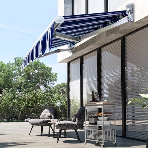 オーニングテント 手動格納式オーニング つっぱり日よけスクリーン 防