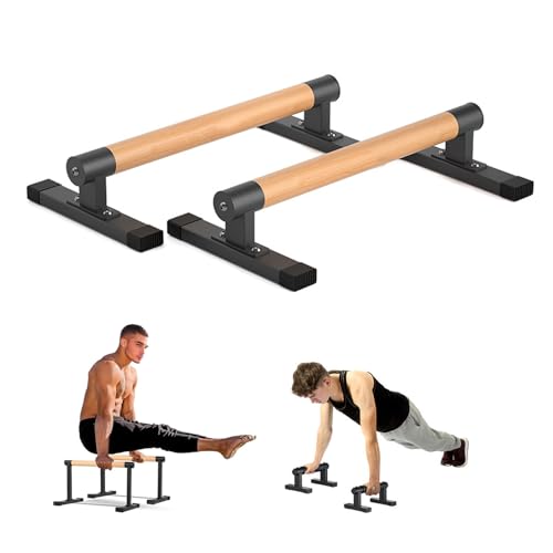 プッシュアップバー　倒立バー　マッドブラック プッシュアップバー 倒立バー 木製 器具 体操 フィットネス 腕立て伏せ