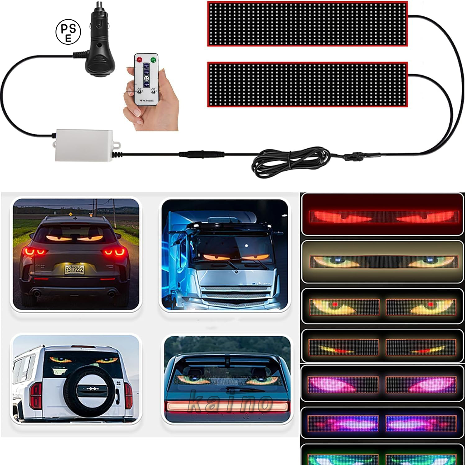 LED デビルアイ 2個セット デビルアイ led ライト 車 スクリーン トラック DIYテキストパターン