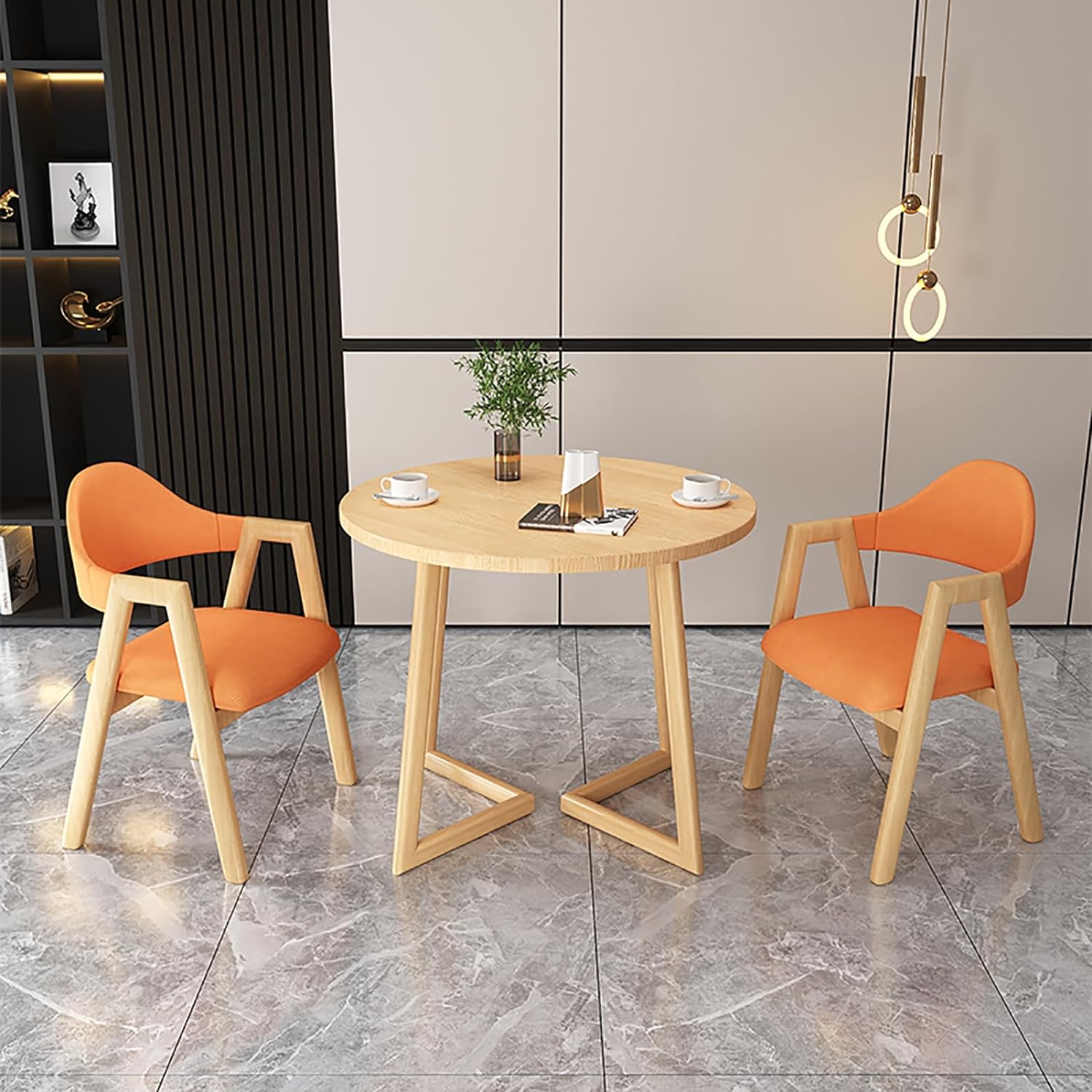 ナチュラルウッド 丸テーブルと椅子2脚セット ナチュラルウッド 丸テーブルと椅子2脚セット ナチュラルウッド 丸