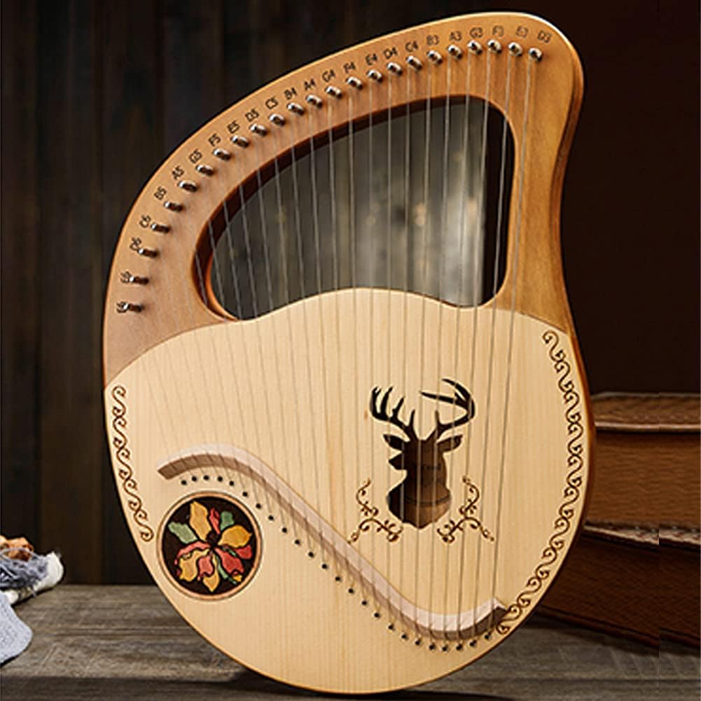 24弦 竪琴 ハープ 楽器 小型 初心者セット 木製弦楽器 鋼弦 調律用