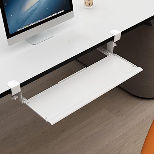 クランプ式 金属 キーボードトレイ 60x20cm、後付け 机の下 キーボード