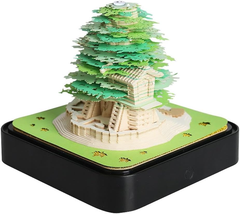 2026年立体視3Dカレンダー ライト付き 3D 美しい桜の木 キノコハウス