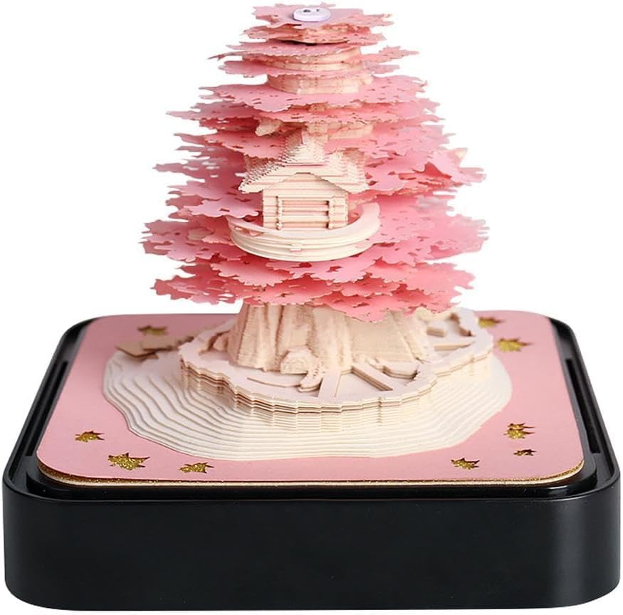 日めくりカレンダー　メモ帳　間桐桜 2026年立体視3Dカレンダー ライト付き 3D 美しい桜の木 キノコハウス