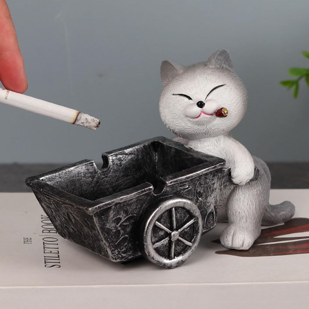 灰皿 可愛い 猫 防臭 樹脂製 オフィスの装飾用 タバコ 灰皿/家庭