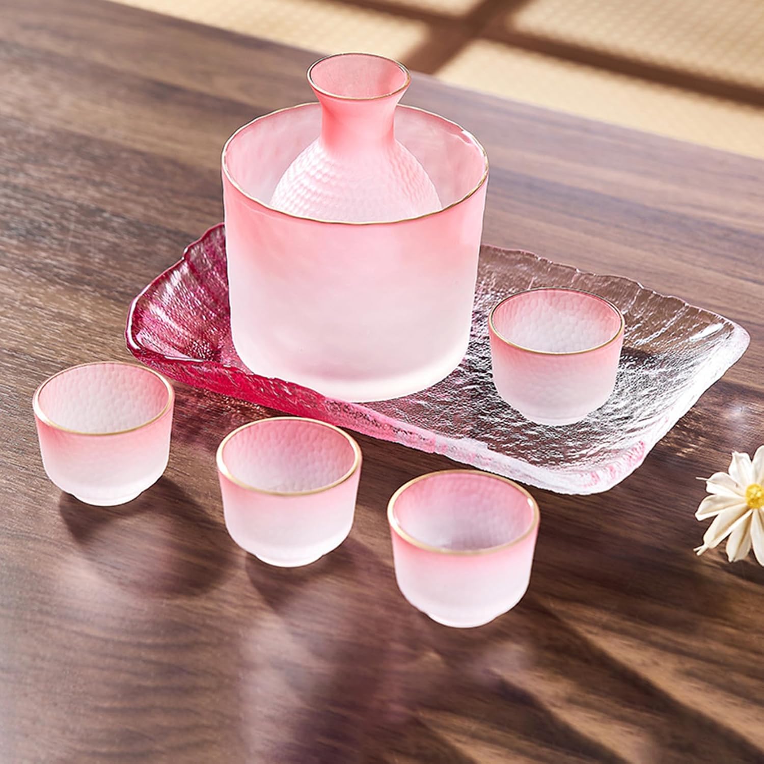 酒器セット 冷酒器 600ml+300ml+40ml*4個 日本酒 ガラスセット 冷酒