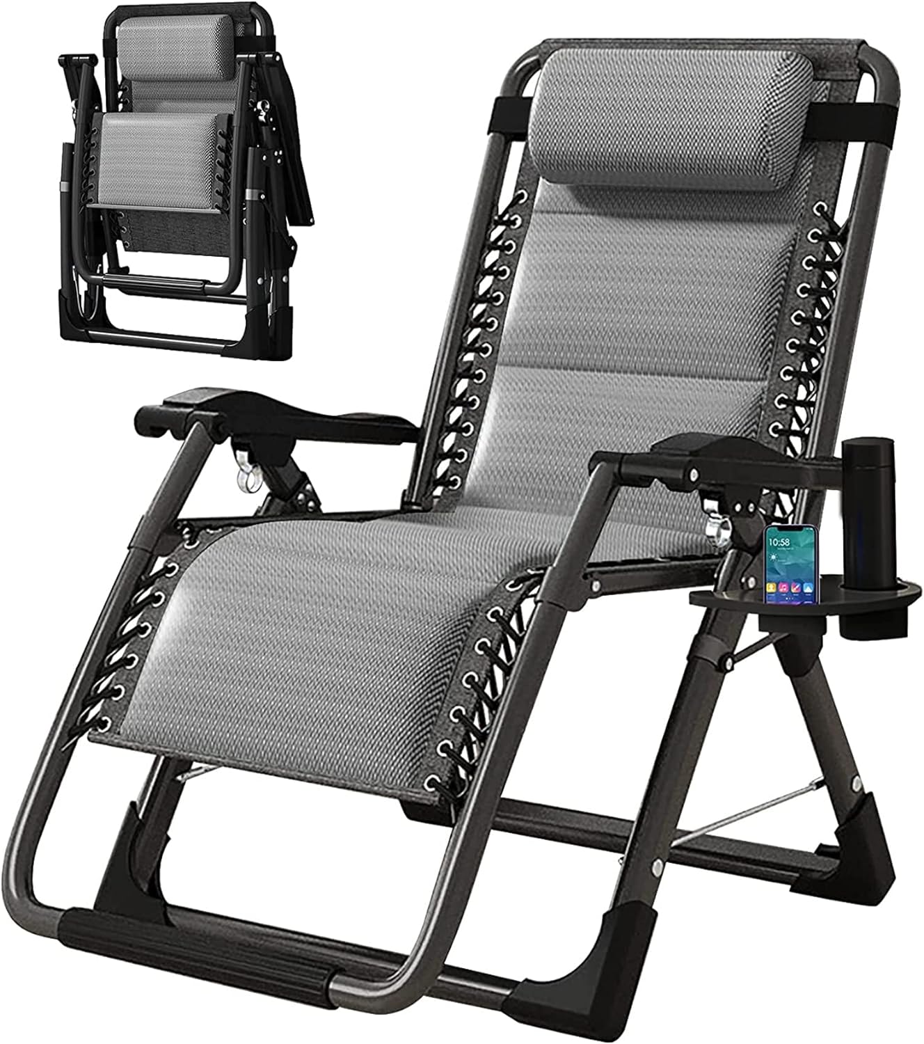 折りたたみ 椅子 リクライニング アウトドアチェア ドリンクホルダー付き インフィニティチェア キャ...