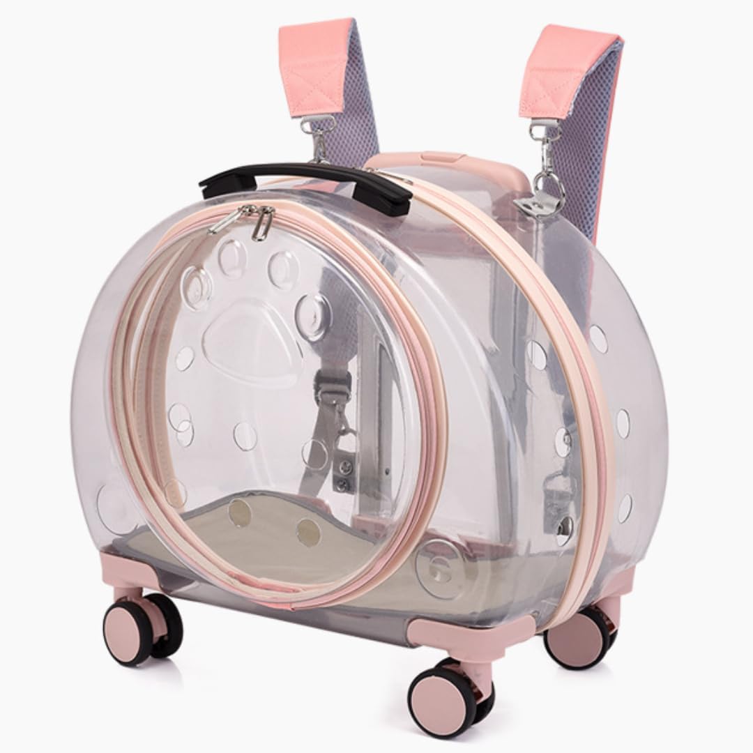 ペットキャリーバッグ キャスター付き 猫 キャリーバッグ 透明 犬