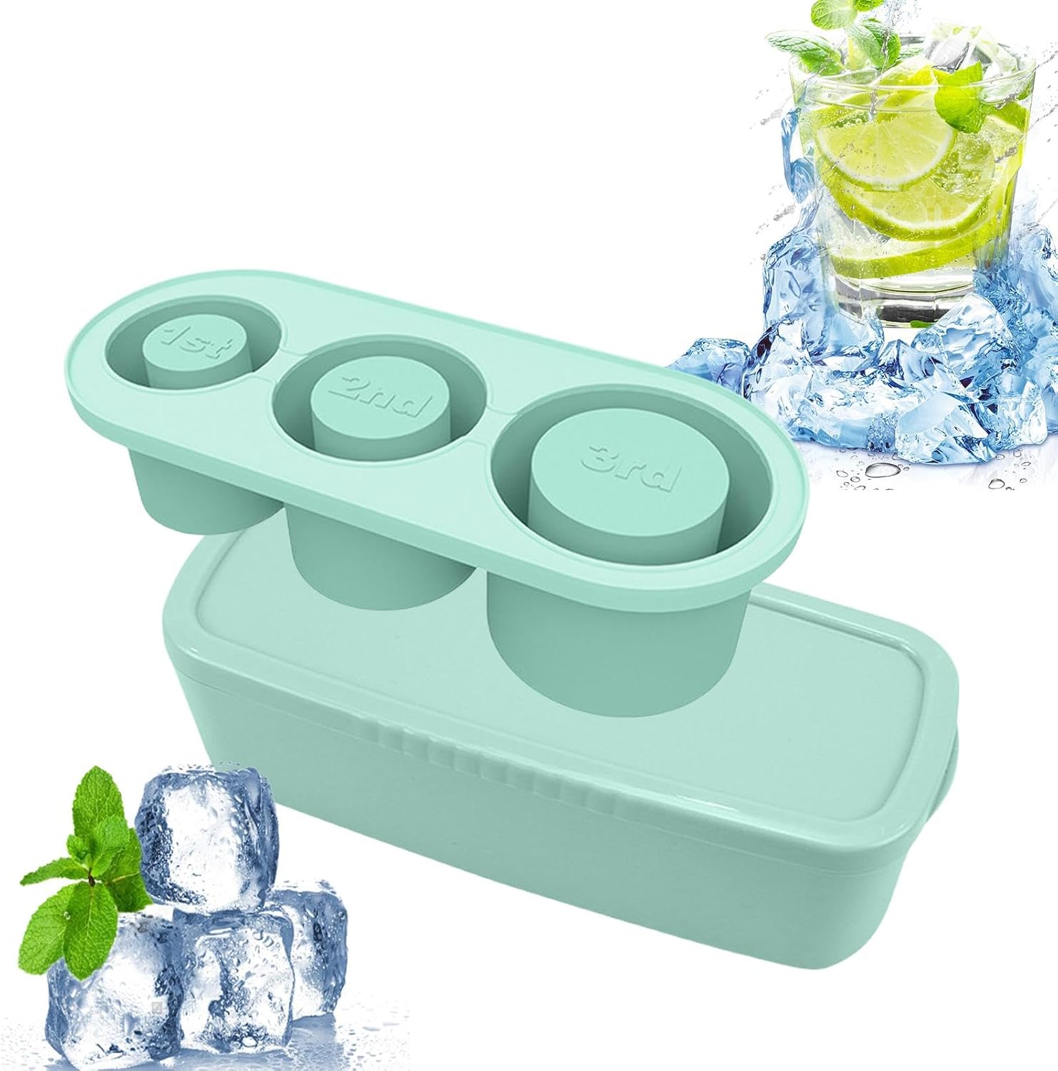 スタンレーカップ用製氷皿、製氷皿、蓋付き中空円筒アイスキューブ型