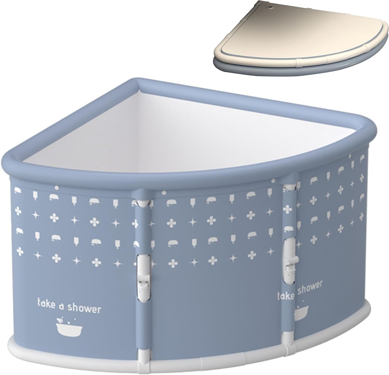 折りたたみ 浴槽 折り畳み式浴槽 大人 ポータブルバスタブ 扇形 簡易