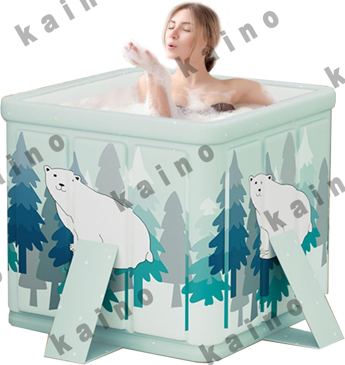 折りたたみ浴槽 四角形 ポータブルバスタブ コンパクト 浸漬式 簡易