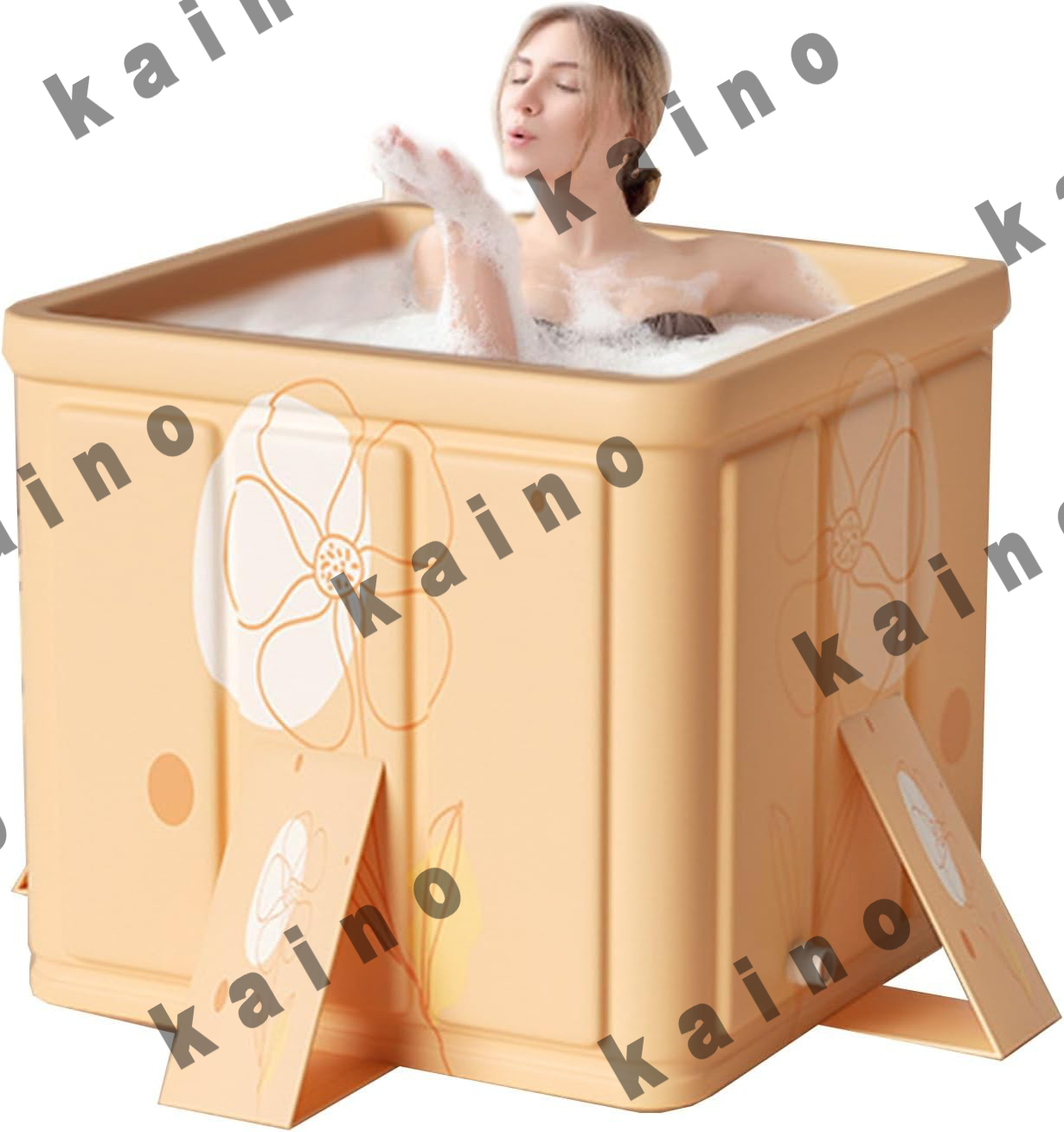 折りたたみ浴槽 四角形 ポータブルバスタブ コンパクト 浸漬式 簡易