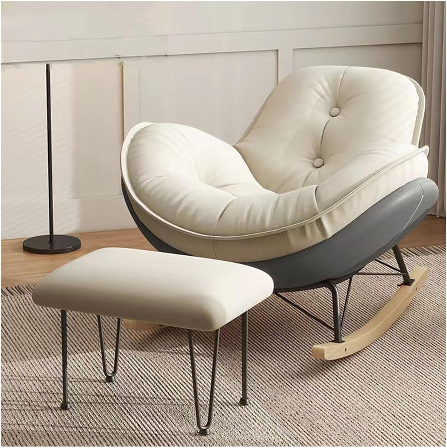 ロッキングチェアオットマン セット リクライニングチェア 北欧 揺れる