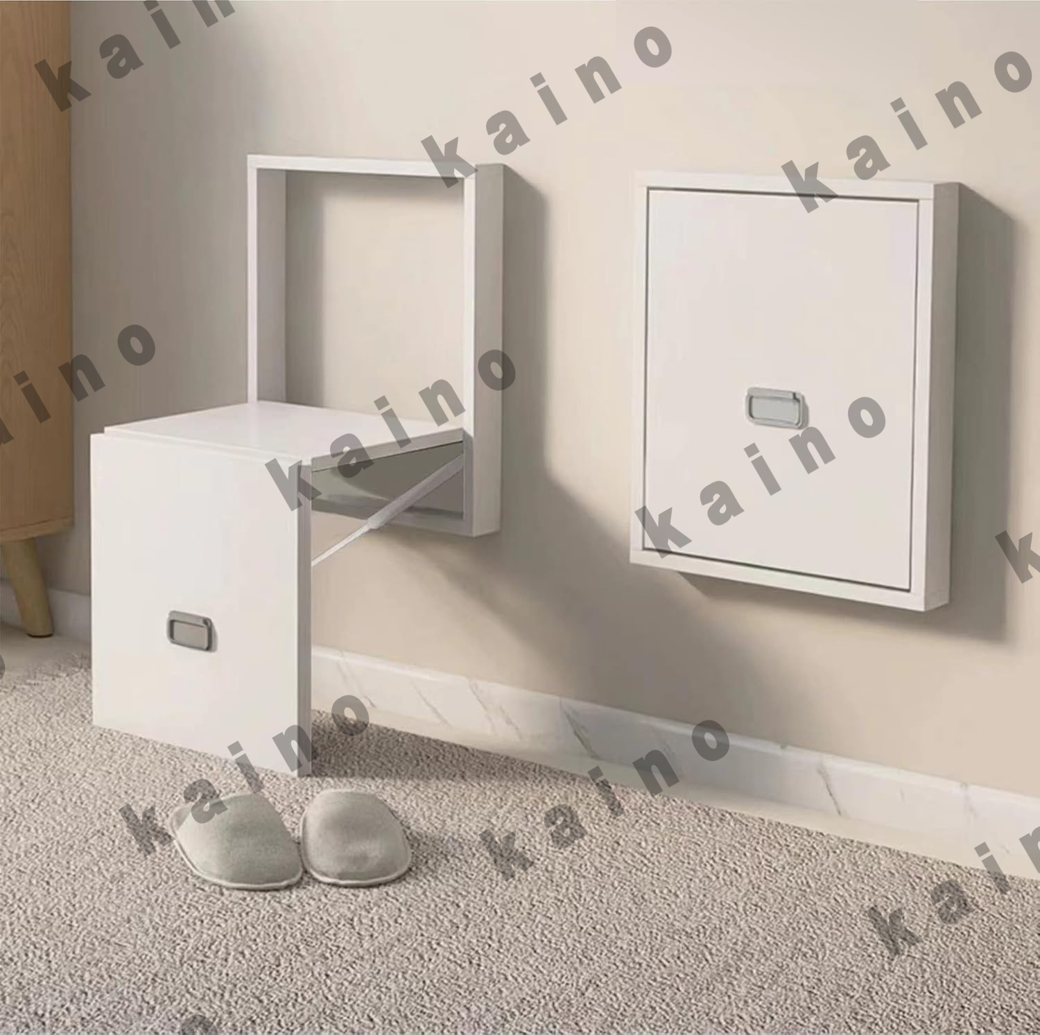 玄関椅子 腰掛け 狭い空間 エントランスベンチ 収納 壁掛 木製