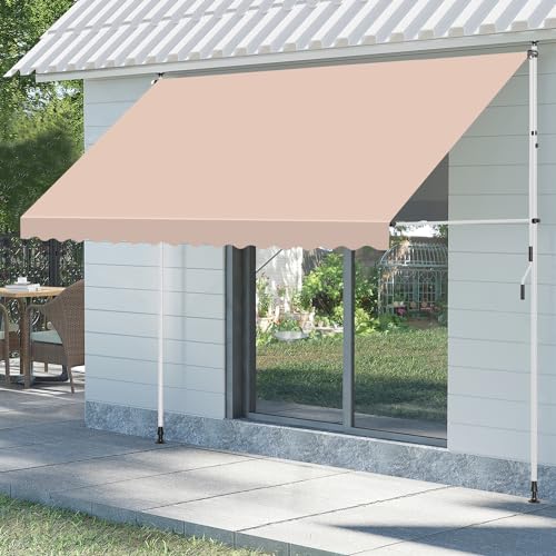 オーニング シェード 日よけ 巻き取り式 サンシェード 手動 紫外線 UV カット 目隠し 目かくし 遮光 雨よけ 角度 高さの調節が可能 簡単設置 アーム伸縮タイプ ( オーニングテント 日よけ 巻き取り式 サンシェード 目隠し 紫外線 UV