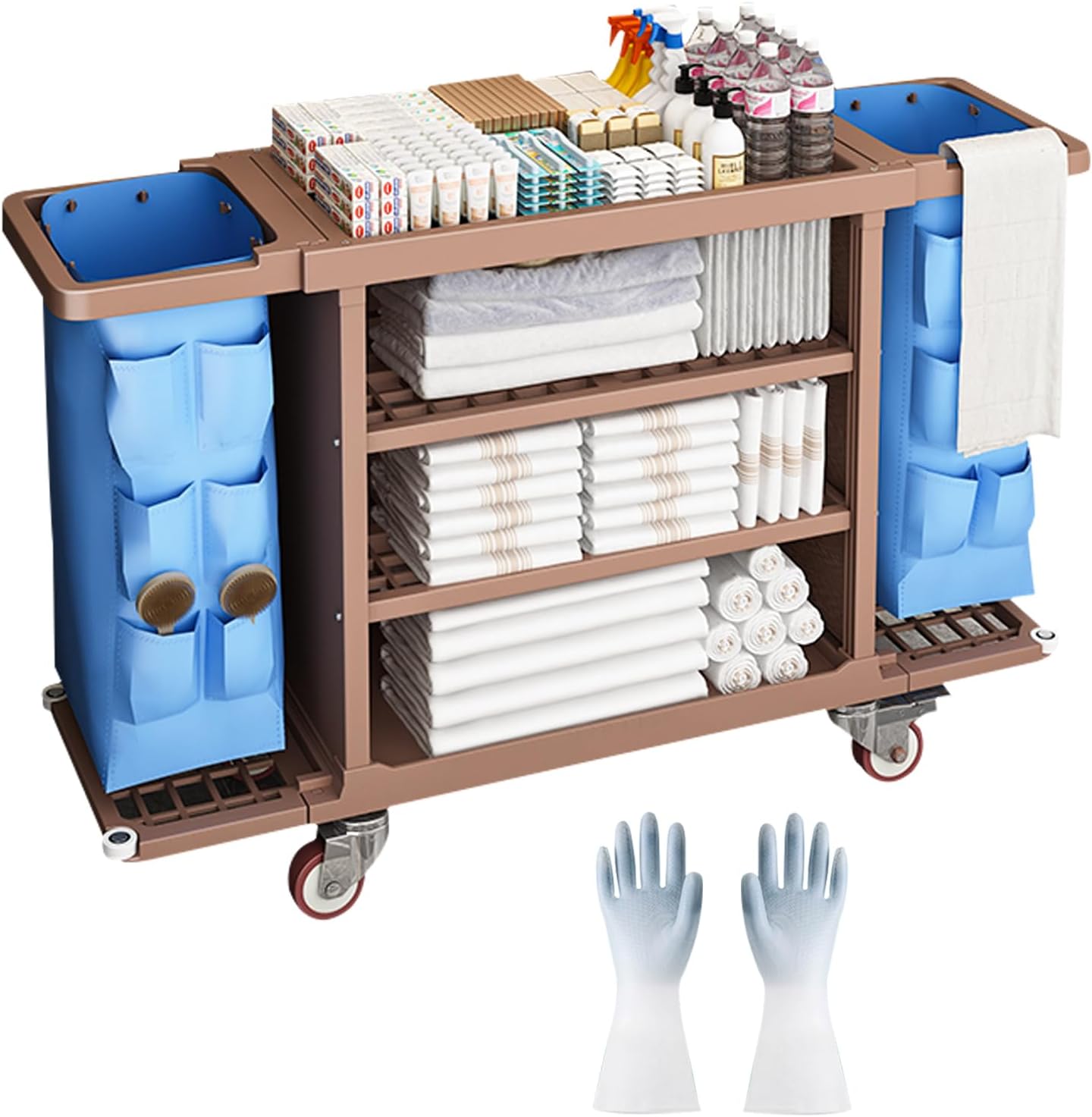 多機能 掃除カー メンテナンスカート 業務用 ホテルリネンカート