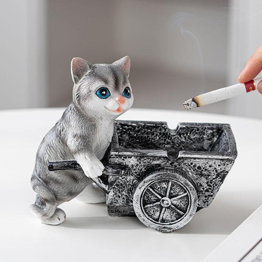 デカい灰皿笑笑 灰皿 おもしろ おしゃれ 卓上灰皿 可愛い 猫 防臭 御洒落 面白い灰皿