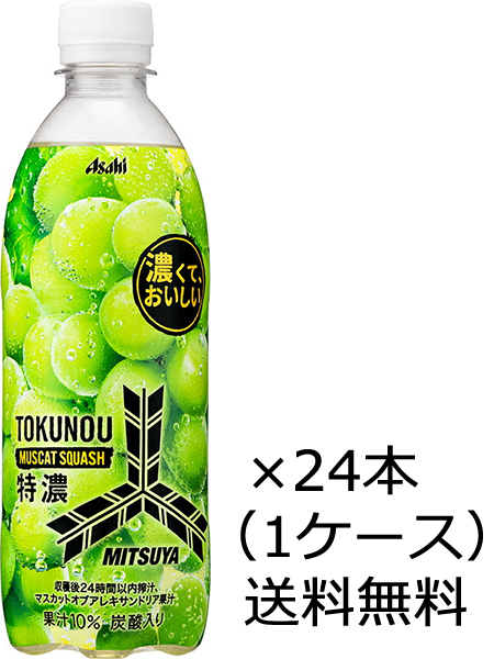 送料無料 アサヒ飲料 三ツ矢 特濃マスカットスカッシュ 500ml×24本（1ケース） ペットボトル ※九州・沖縄は別途送料がかかります