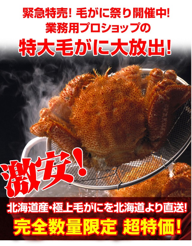 北海道産ボイル毛がに 400g / 北海道 かに 浜ゆで 正規品 数量限定