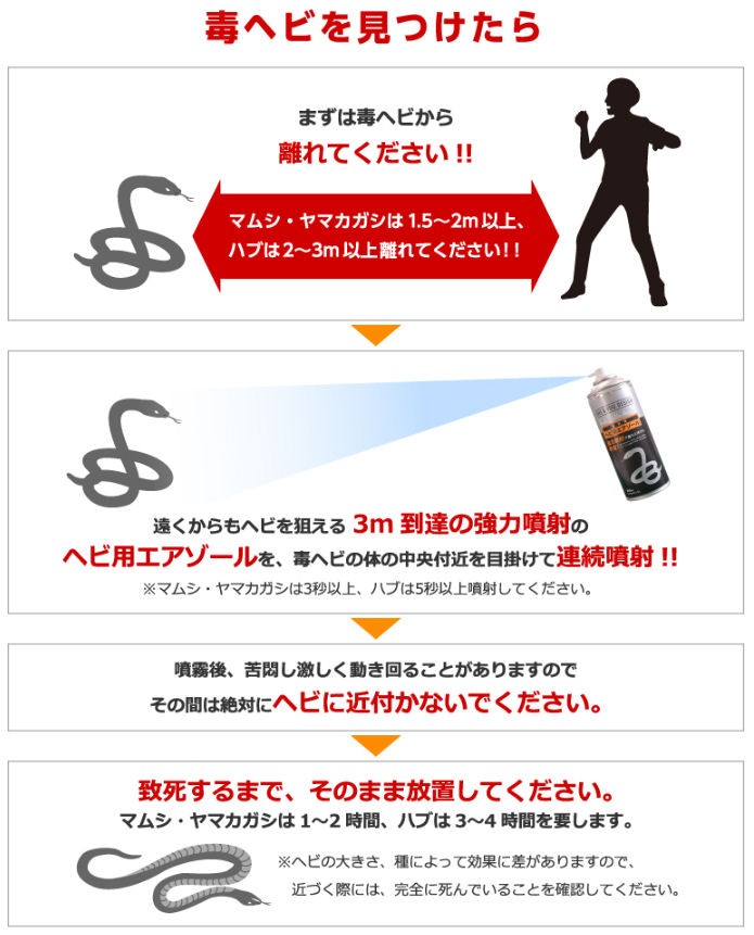 ギフト】 毒蛇 殺蛇スプレー ヘビレス毒蛇スプレー 300ml ヘビ駆除スプレー ハブ マムシ ヤマカガシ対策 
