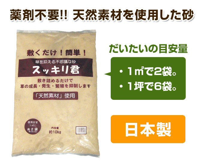 三喜工業有限会社 草を抑える不思議な砂「スッキリ君」