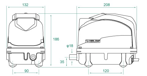 浄化槽 ブロアー ハイブロー XP40 ブロア エアーポンプ ブロワ 屋外用