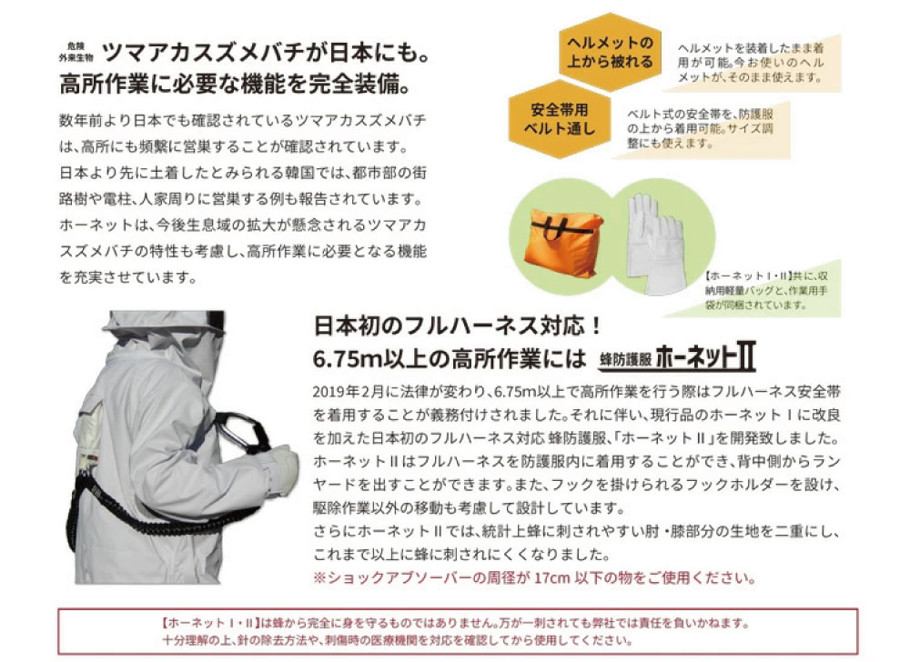 冷却ファン付 蜂防護服【ホーネットII】