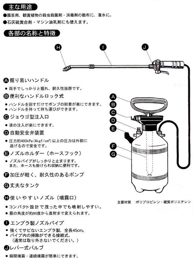 プレッシャー式噴霧器 ダイヤスプレーNo.8740 4L用 エンプラ製ショートノズル 45cm付 :4977263087405:快適クラブ.ｎｅｔ -  通販 - Yahoo!ショッピング