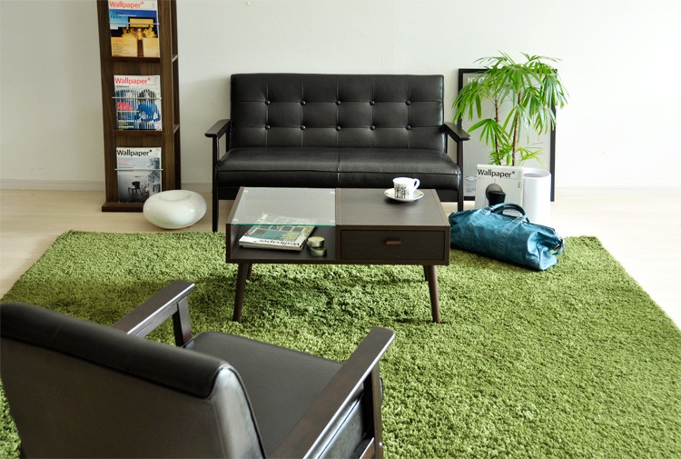 ローテーブル ガラステーブル 収納付き センターテーブル リビング