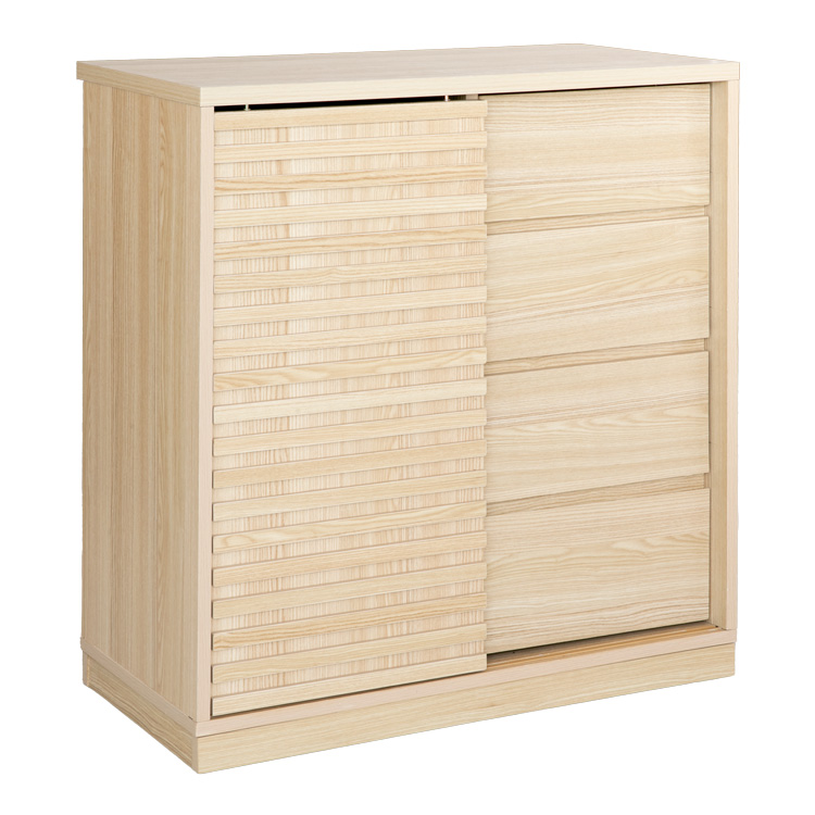 キャビネット 80cm幅 キャスター付き コンセント穴付き コンパクト