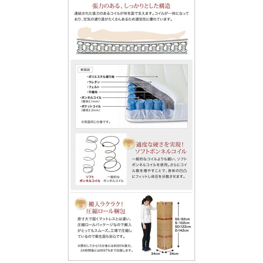 日本製 レザーベッド セミダブル (ボンネルコイルマットレス付き) PVCレザー｜kaitekibituuhan｜19