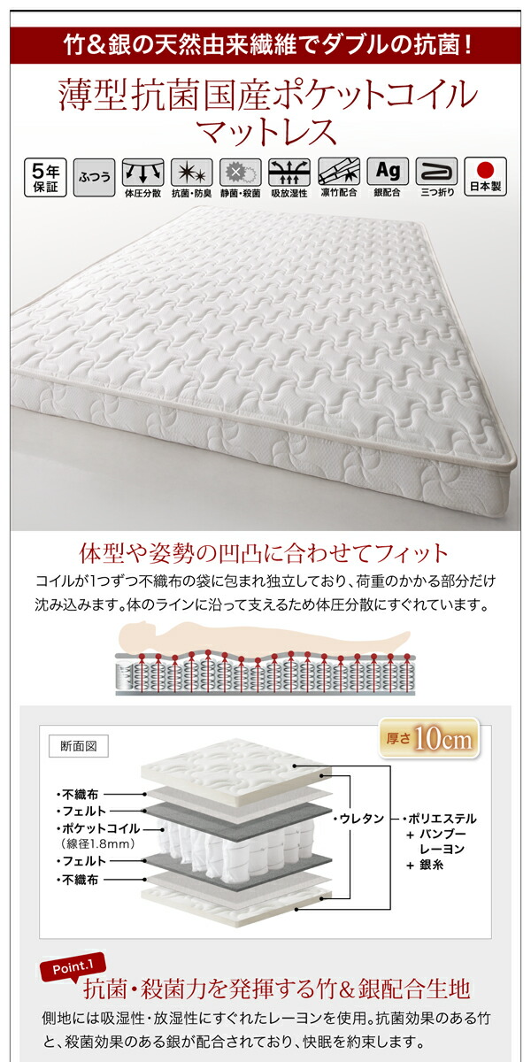 日本製 ベッド ワイドK280(D×2) (ベッドフレームのみ マットレスなし) スノコ床板 高さ調節式 (お客様が組立) 宮付き 連結分割式 木製｜kaitekibituuhan｜20