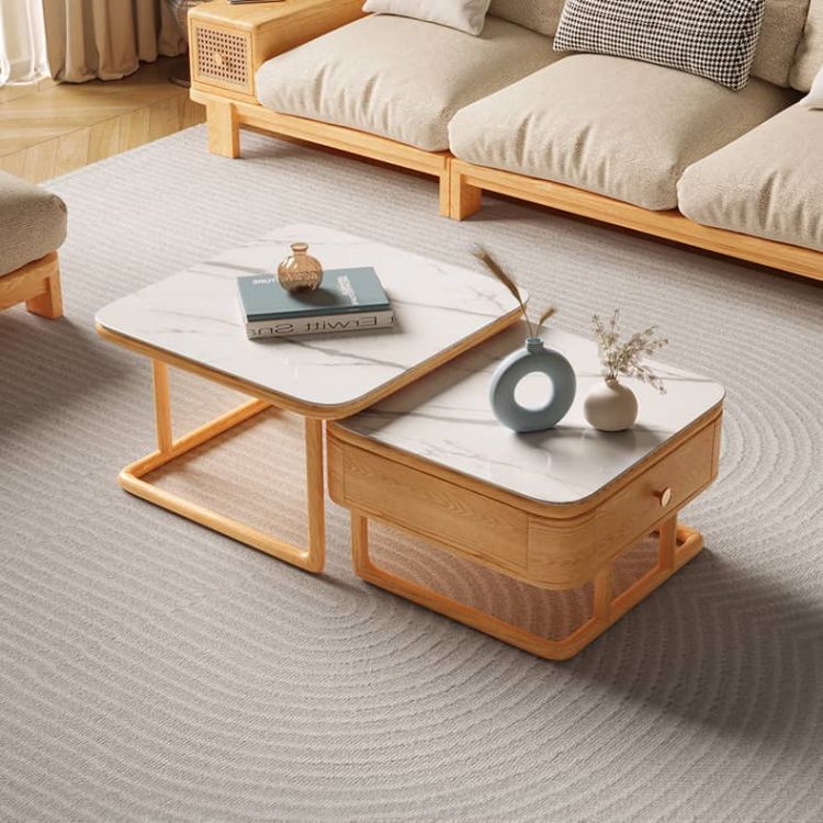 ネストテーブル 2個セット 高さ45cm セラミック オシャレ 引き出し