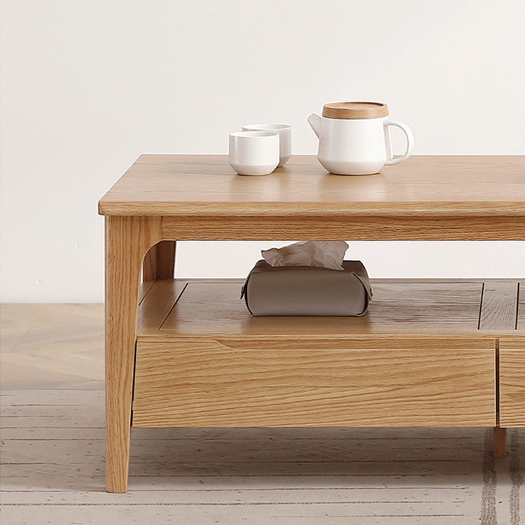 幅120m」センターテーブル ローテーブル 収納 引き出し オーク材 天然