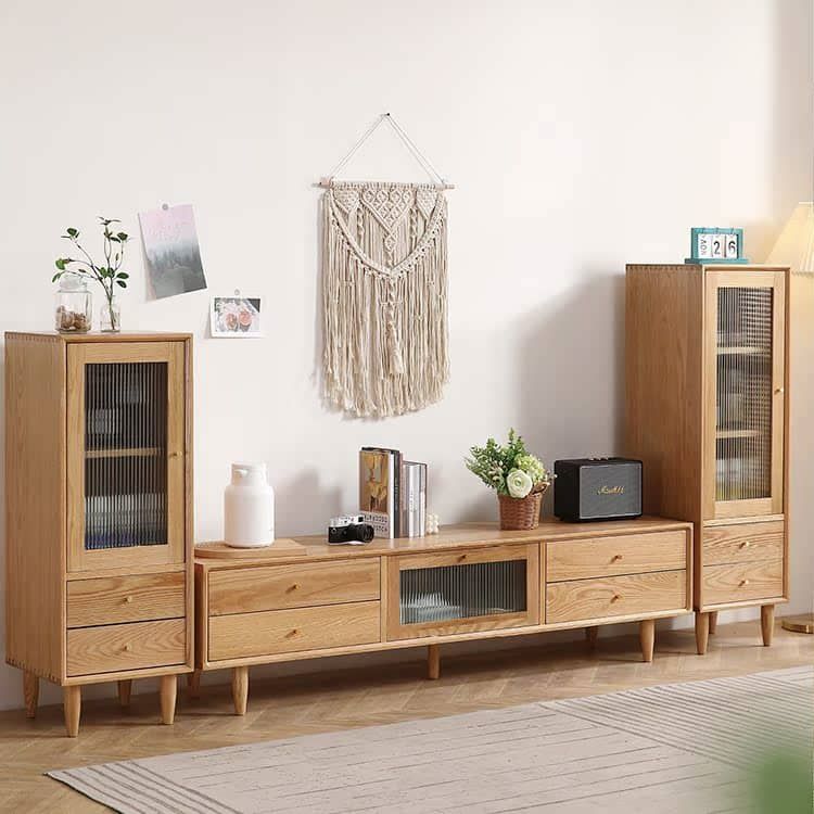 高さ110 130m」キャビネット 収納 引き出し ナチュラル 天然木 北欧