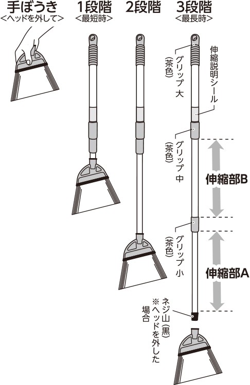 外ほうき 3段伸縮化繊ホーキAL 穂幅27cm 全長73〜130cm 屋外用 溝・アスファルトに 水に強い BR186 アズマ工業  :270711:お掃除のアズマ工業 直営ショップ - 通販 - Yahoo!ショッピング