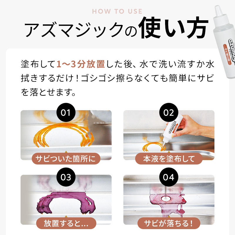 アズマ工業 アズマ公式 アズマジック サビ取り剤 サビ落とし サビ取り