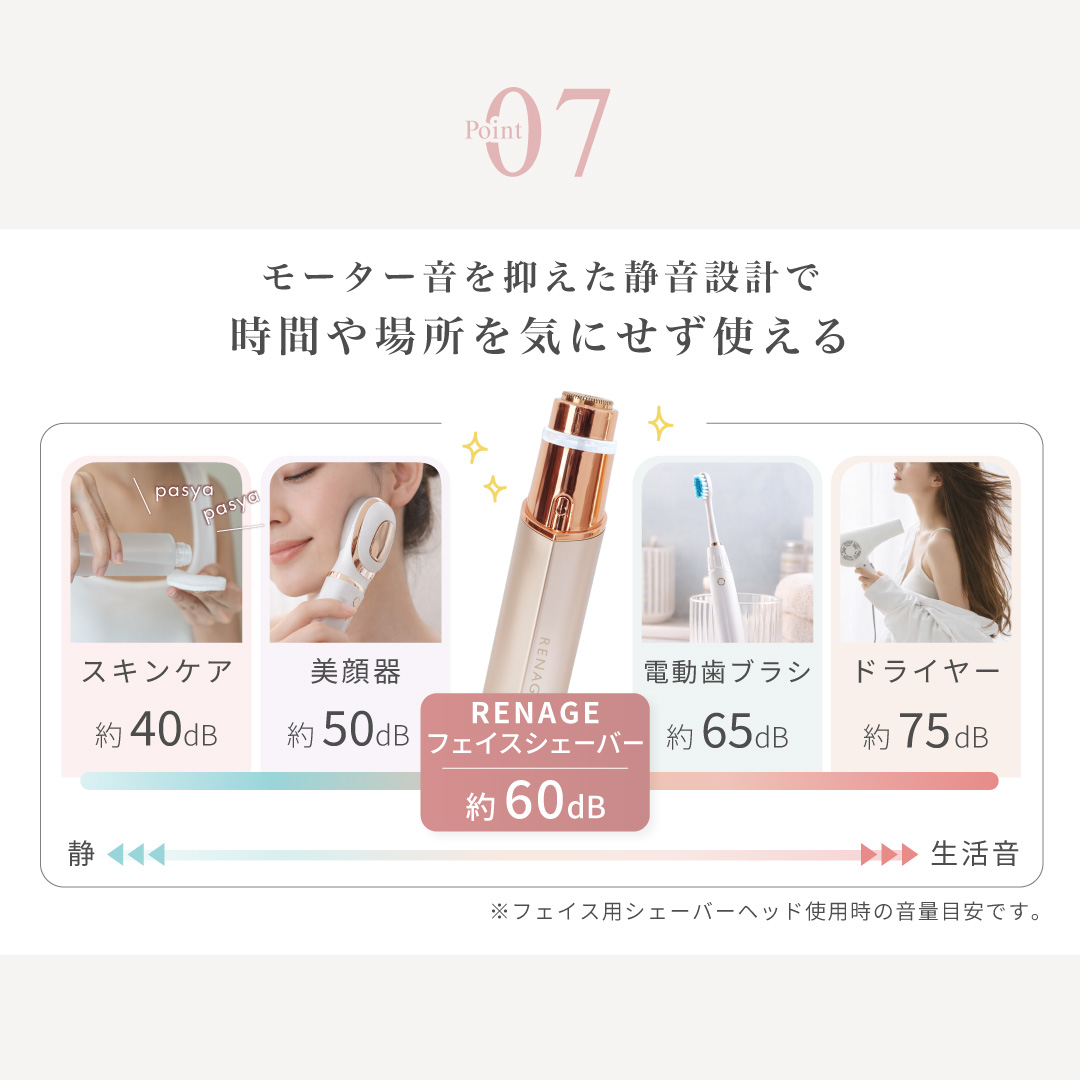 フェイスシェーバー 充電式｜＼2026年最新リニューアル／ フェイスシェーバー レディースシェーバー 充電式 クイックシェーバー 電動シェーバー 電気シェーバー | RENAGE | 14