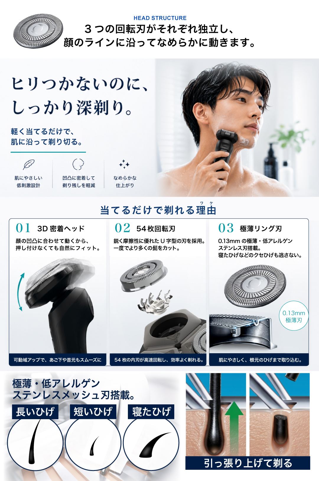 回転式 髭剃り 電気シェーバー メンズ シェーバー 電動シェーバー 電動