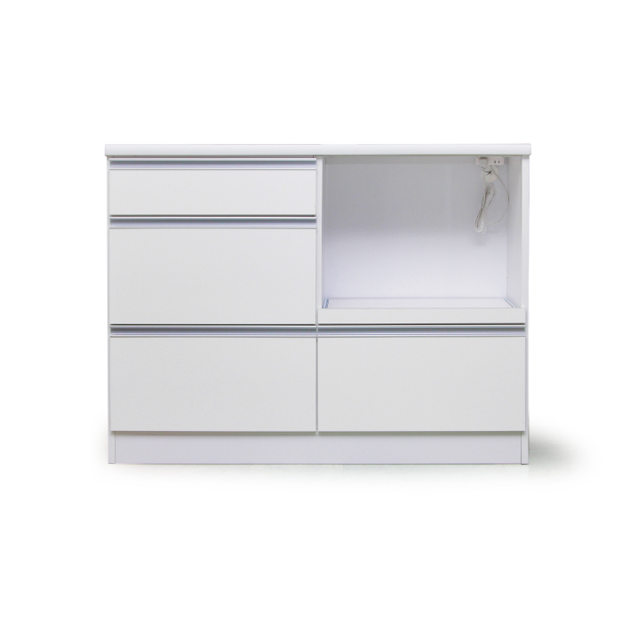 日本製 信頼 キッチンカウンター レンジ台 作業台 幅120cm モイス キッチン収納 完成品 すっきり スタイリッシュ おしゃれの画像