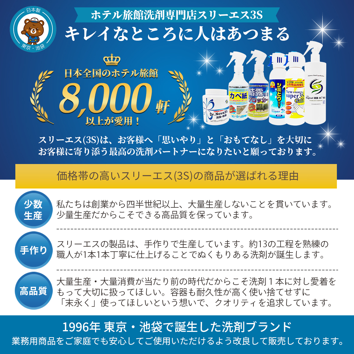 フロア用クリーナー 床用洗剤 WAVE3S 業務用 黒ずみ・油汚れ除去 フローリング・タイル対応 200ml 関連画像5