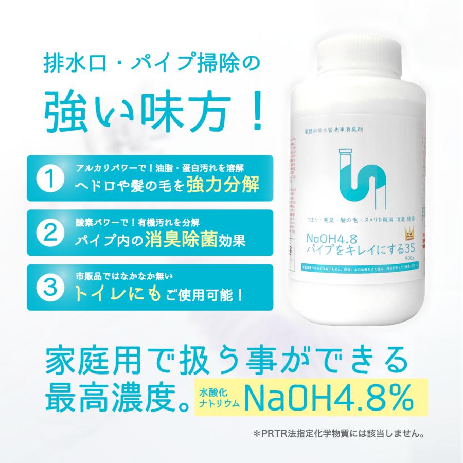 排水溝のつまり 洗剤 水酸化ナトリウム高配合 NaOH4.8 パイプをキレイにする3S ホテル旅館洗剤専門店スリーエス(3S)公式ストア Yahoo!ショッピング パイプクリーナー トイレ配管洗浄剤 排水溝 掃除 配管洗浄 トイレ つまり 解消 苛性ソーダ 水酸化ナトリウム