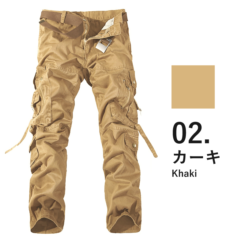 カーゴパンツ ミリタリー 10ポケット メンズ ブラック カーキ ブラウン